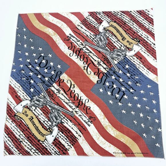 Bundle of 2 Military Ribbons POW MIA and 2nd Amendment Patriotic Flag Bandanas - Picture 6 of 9